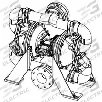 SANDPIPER Air Operated Double Diaphragm Pump: Stainless Steel Body, 4 in, Flange Connection, 297 gpm (MPN HDF4,DS1S.). Key specifications — Brand: SANDPIPER; Seat Material: SS; Check Valve Material: Santoprene.