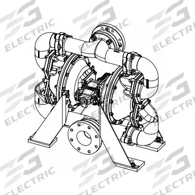 SANDPIPER Air Operated Double Diaphragm Pump: Stainless Steel Body, 4 in, Flange Connection - Stainless Steel Housing AODD Pumps