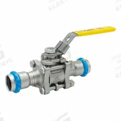 APOLLO Ball Valve: 2 in, Stainless Steel, Straight Valve Body, Press x Press, Full Port Ball Port (MPN 123457470). Key specifications — Brand: APOLLO; Handle: Lever.