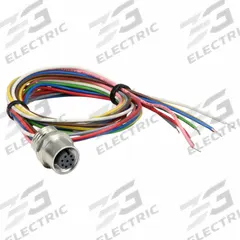 HARTING M12 Panel Feed-Through Cable Assembly: A Coded, 8 Socket, M12 Female Thread, IP67, Straight (MPN 21033176805). Key specifications — Connector Body Type: Socket; Coding: A; Brand: HARTING; Voltage Rating: 30V; Thread Size: M12; Mounting Type: Panel Feed-Through; Mounting Style: Female Thread; IP Rating: IP67.