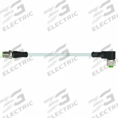Cordset: M12 Male Straight X M12 Female Right Angle, 4 Pins, Gray, PUR, 3 m Cable Lg (MPN 7000-40121-2340300). Key specifications — Cable Jacket Color: Gray; End 1 Gender: Male; End 1 Mounting Orientation: Straight; End 2 Gender: Female; End 2 Mounting Orientation: Right Angle; End 2 Connection Type: M12; IP Rating: IP65; Brand: MURRELEKTRONIK.