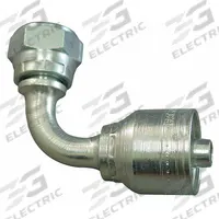 AEROQUIP Hydraulic Crimp Fitting: Steel x Steel, 90° Elbow, -16 For Hose Dash Size, Metric x Crimp (MPN 4S25DSB16). Key specifications — Fitting Gender: Female x Genderless; Fitting Connection Type: Metric x Crimp; Brand: AEROQUIP; Thread Size: M42X2; For Hose Dash Size: -16.