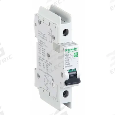 SCHNEIDER Miniature Circuit Breaker: 1 A Amps, 60V DC, 14kA at 120/240V AC - D-Curve, 1-Pole UL489 DIN Rail-Mount Miniature Circuit Breakers