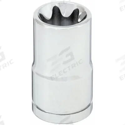 WESTWARD Socket: 1/2 in Drive Size, E14 Socket Size, External Torx, Std, Chrome - 1/2" Drive External Torx Hand Sockets