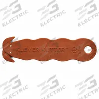KLEVER Safety Cutter: 4 5/8 in Overall Lg, Contoured Handle, Textured, Stainless Steel, Brown, 10 PK (MPN KCJ-1SSNX). Key specifications — attr307620: Brown; attr307617: Contoured; attr307618: Textured; attr307619: Stainless Steel; attr307627: NSF Certified; attr324885: KLEVER.