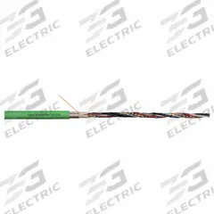 CHAINFLEX Measuring System Cable: (2) Pr 24 AWG (0.25)/(2) 17 AWG (1.0), Green, TPR Jacket (MPN CF11-031-D). Key specifications — Conductor Grouping: (2) Pair 24 AWG/(2) 17 AWG; Includes Ground: No; Overall Length: Order by the Foot; Minimum Bend Radius Factor - Fixed: 4 x OD; Minimum Bend Radius Factor - Flexible: 6 x OD; Brand: CHAINFLEX.