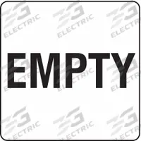 APPROVED VENDOR DOT Container Label: EMPTY, 6 in x 6 in, 6 in Label Ht, 6 in Label Wd, Label, 500 PK (MPN 8FCZ1). Key specifications — Material: Self-Sticking; Brand: APPROVED VENDOR; Message: EMPTY.