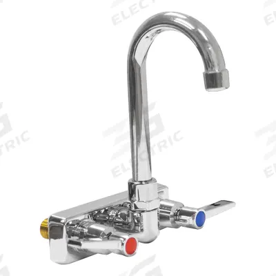 ADVANCE TABCO Gooseneck Kitchen/Bathroom Faucet: Heavy Duty, Brass, Centerset, Wall, Chrome - Centerset Kitchen Faucets