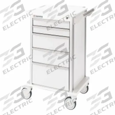 MARKETLAB Compact Medical Supply Cart: Aluminum, (2) Swivel/(2) Swivel with Brake - Medical Procedure Carts