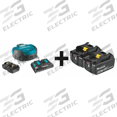 MAKITA Robotic Vacuum Cleaner Kit: 18 7/8 in Cleaning Path Wd, 5/8 gal Vacuum Capacity - Robotic Vacuums