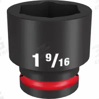 MILWAUKEE Standard Impact Socket: 3/4 in Drive Size, SAE, 1 9/16 in Socket Size, 6-Point, Std (MPN 49-66-6316). Key specifications — attr1215501: MILWAUKEE; attr1215515: Black Phosphate; attr1215518: 1-9/16 in.