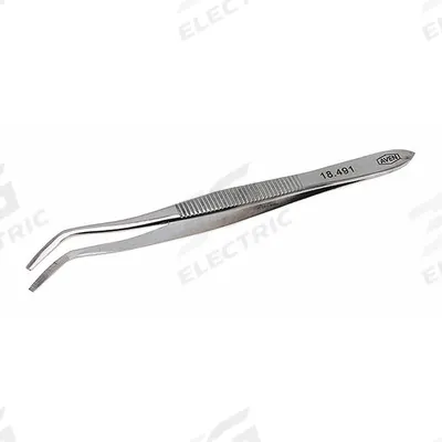 AVEN Tweezers: Stainless Steel, Round, Bent Tip - General Purpose Tweezers