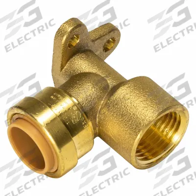 APPROVED VENDOR Push-Fit Elbow Fitting: Elbow, 1/2 in OD x 1/2 in Pipe Size - Standard Brass Push-to-Connect Tube Fittings