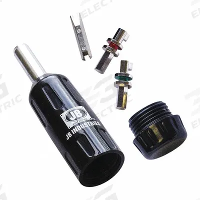 JB INDUSTRIES Refrigerant Cap Lock Multi-Key: 9/16 in Overall Lg, Plastic/Steel, Black - Tamper Resistant Screw Drivers & Bits