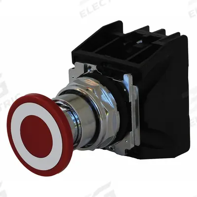 EATON Mushroom Head Push Button: 30 mm, Metallic, Mushroom Head Profile - Mushroom-Head Push Buttons
