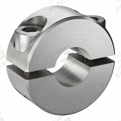 RULAND MANUFACTURING Shaft Collar: 2-Piece, Inch, Round, Clamp-On, 1/4 in Bore Dia - Stainless Steel Shaft Collars