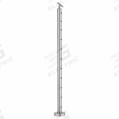 LAVI 316 Cable Rail Center Post: 4 in x 4 in, Center, Floor Mounted Rail Mounting - Handrail Posts for Modular Handrail Systems