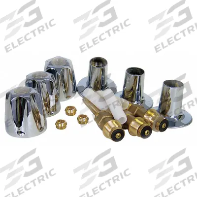 APPROVED VENDOR Shower and Tub Rebuild Kit: Circle Trim Plate, Chrome Finish - Handle, Trim & Valve Kits for Bathtubs & Showers