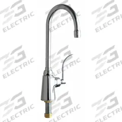 CHICAGO FAUCETS Gooseneck Bar Faucet: 350, Single-Post, Deck, Cast Brass, 1.5 gpm Flow Rate (MPN 350-E35-317XKABCP). Key specifications — Brand: CHICAGO FAUCETS.