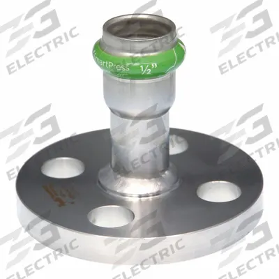 APOLLO Crimp Adapter Fitting: 3/4 in Pipe x 3/4 in Pipe Size, Press-fit x Flange - Potable Water Stainless Steel Press Flanges