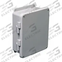 WIEGMANN Enclosure: Fiberglass, 9 in x 7 in x 4 in, NEMA 12/4X/6P, Hinged, Solid Cover (MPN HW-J100804FCHSC). Key specifications — Brand: WIEGMANN; Closure Method: Screws; Knockouts: Not Included.