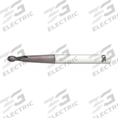 OSG Ball End Mill: Carbide, TiAlN Coated, 2 Flute, 2 mm Mill Dia, 5 mm LOC - Pencil-Neck Carbide Ball End Mills for Stainless Steel & Super Alloys