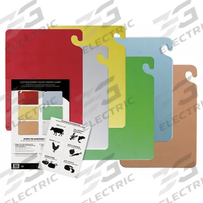 SAN JAMAR Cutting Board Set: 18 in Overall Lg, 12 in Overall Wd - Cut-N-Carry Cutting Board Sets