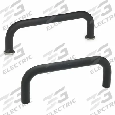 JW WINCO Pull Handle: Threaded Holes, Aluminum, Black - Load-Rated Standard "U" Pull Handles