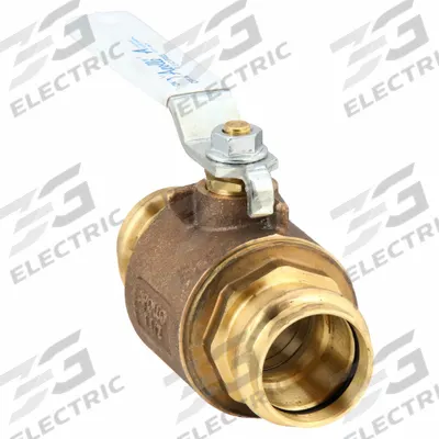 APOLLO Manual Two-Way Ball Valve: 1 1/2 in Size, Brass/Bronze, Straight, Press x Press - Bronze Ball Valves