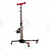 JET Material Lift: 2,000 lb, Fixed Base, With Outriggers, 130 in L x 32 in W x 73 in H Overall Dim (MPN JT1-595). Key specifications — Frame Material: Steel; Caster/Wheel Configuration: (4) Swivel with Brake; Brand: JET.