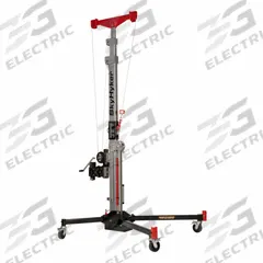 JET Material Lift: 2,000 lb, Fixed Base, With Outriggers, 130 in L x 32 in W x 73 in H Overall Dim (MPN JT1-595). Key specifications — Frame Material: Steel; Caster/Wheel Configuration: (4) Swivel with Brake; Brand: JET.