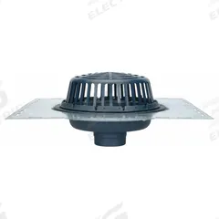 ZURN Roof Drain: 15 in Overall Dia, 10 in Overall Ht, 4 in Nominal Pipe Size, Cast Iron, Plastic (MPN Z100-4NH-DP). Key specifications — Connection Type: No Hub; Includes: Clamping Collar; Dome Material: Plastic; Brand: ZURN.