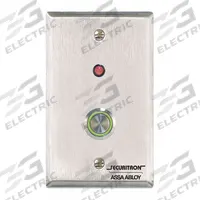 SECURITRON Exit Push Button: 4 1/2 in Ht, 5/8 in Dp, 2 3/4 in Wd, ADA Compliant, Gray, Gray (MPN PB4L-2). Key specifications — Color: Gray; Product Type: Exit Push Button; Operation Type: Push Button; ADA Compliant: Yes; Brand: SECURITRON.