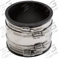 APPROVED VENDOR Flexible Pipe Straight: PVC, For 4 in Pipe, Clay, 4 in Overall Lg, 4 Clamps Included (MPN DX1001-44SR). Key specifications — attr1286800: Above Ground; attr1281541: Clay; attr1253455: APPROVED VENDOR; attr1253479: Stainless Steel; attr1253489: Stainless Steel; attr1253488: PVC.