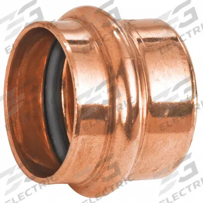 NIBCO Crimp Fitting Cap: Cap, 3 in CTS x 3 in CTS size, Press-fit x Press-fit - Plumbing Copper & Bronze Press Tube Fittings