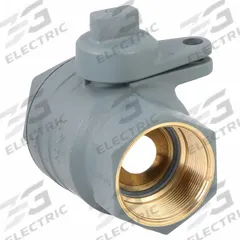 JOMAR VALVE Manual Two-Way Ball Valve: 2 in, Brass, Straight, FNPT x FNPT, Full Port Ball Port (MPN 240-008P). Key specifications — Brand: JOMAR VALVE; Handle: Locking Tee.