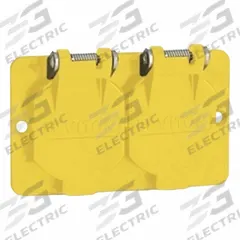 LEVITON Coverplate: Portable Outlet Box Cover, Duplex Receptacles, 1 Gangs, 3R, Yellow (MPN 3056-Y). Key specifications — Color: Yellow; Brand: LEVITON.