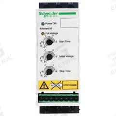 SCHNEIDER Soft Start: 380-415V AC, 9 A Output Current, With Bypass, IP20, 60/50 Hz, Three Phase (MPN ATS01N209QN). Key specifications — Manufacturer Part Number: ATS01N209QN.