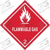 APPROVED VENDOR DOT Container Label: Flammable Gas, 4 in x 4 in, 4 in Label Ht, Vinyl, Label, 250 PK (MPN 9UJ04). Key specifications — Brand: APPROVED VENDOR; Message: Flammable Gas.