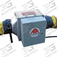 AIR SYSTEMS INTERNATIONAL Portable Electric Ducted & Tent Heater: 3,500 W Watt Output, L6-30P, SVH-3 (MPN SVF-7KW-8). Key specifications — NEMA Plug Configuration: L6-30P; Phase: 1; Voltage: 240V AC; Brand: AIR SYSTEMS INTERNATIONAL; For Use With: SVH-3; Overall Dimensions - H x W x D: 16 in x 15-1/2 in x 27-1/2 in.