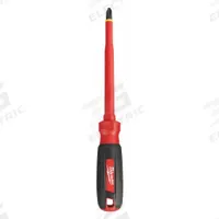 MILWAUKEE Insulated Phillips Screwdriver: Long Lg, Friction, Not ESD Safe, Tether Ready, Insulated (MPN 48-22-2213). Key specifications — attr1205203: #3; attr1205229: MILWAUKEE; attr1205206: Cushion.