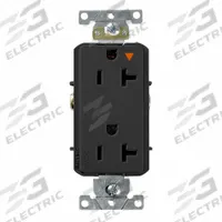LEVITON Isolated Ground Duplex Receptacle Outlet: Duplex, 5-20, Black, 125V AC, 20 A (MPN 16362-EIG)