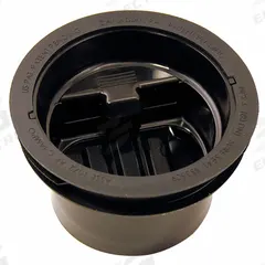 RECTORSEAL Trap Seal: 3 3/4 in Overall Dia, 16 1/4 in Overall Wd, 1 1/4 in Overall Ht, Black, Slip (MPN 97043). Key specifications — Material: HDPE; Connection Type: Slip; Brand: RECTORSEAL; Color: Black.