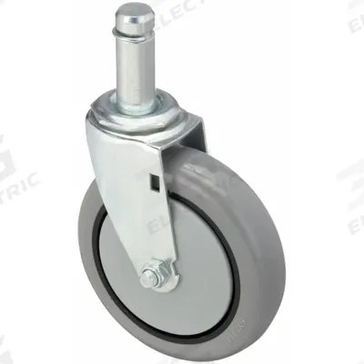 APPROVED VENDOR Stem Caster: Swivel, No Brake, 5 in Wheel Dia., 1 1/4 in Wheel Wd, Polyurethane - Debris-Resistant Friction-Ring Stem Casters