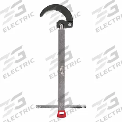 MILWAUKEE Basin Wrench: Telescoping Handle, Metal, 17 in Handle Lg, 5 5/8 in Overall Wd - Basin Wrenches