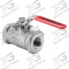 KECKLEY Manual Two-Way Ball Valve: 1 1/2 in, 316 Stainless Steel, Straight, FNPT x FNPT, One-Piece (MPN BVS6THFSSPGSL-150). Key specifications — Brand: KECKLEY; Handle: Locking Lever.