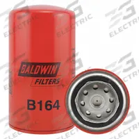 BALDWIN FILTERS Oil Filter: B164, 5/8"-18 Thread Size, 6 5/8 in Overall Ht, 3 11/16 in Outside Dia. Key specifications — Baldwin Interchange: B164; Brand: BALDWIN FILTERS; Includes: Flow Control Orifice; Media Material: Cellulose.