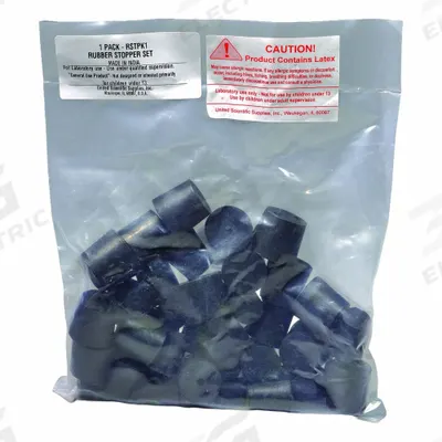 UNITED SCIENTIFIC SUPPLIES Stopper: Rubber, 2 to 8 Stopper Size, 25 mm Overall Ht, Black, Autoclavable - Rubber Stoppers