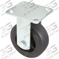 DAYTON Rigid Caster: 650 lb Load Capacity, 5 in Overall Lg, 2 in Overall Wd, Polyolefin/Steel, Black (MPN R004). Key specifications — Material: Steel; Compatible Grainger Part Number: 3W215; Color: Black; Brand: DAYTON; Manufacturer Part Number: R004.