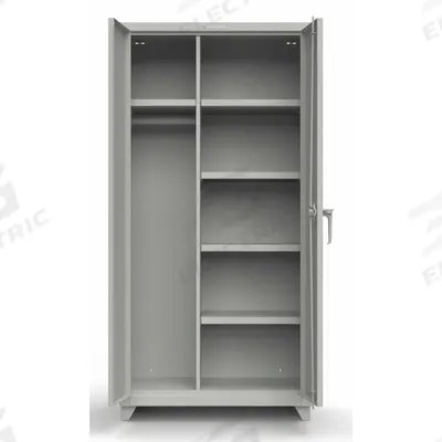 STRONG HOLD Storage Cabinet: 36 in x 24 in x 75 in, 4 Shelves, Swing Handle & Padlock Hasp - Industrial Combination Cabinets